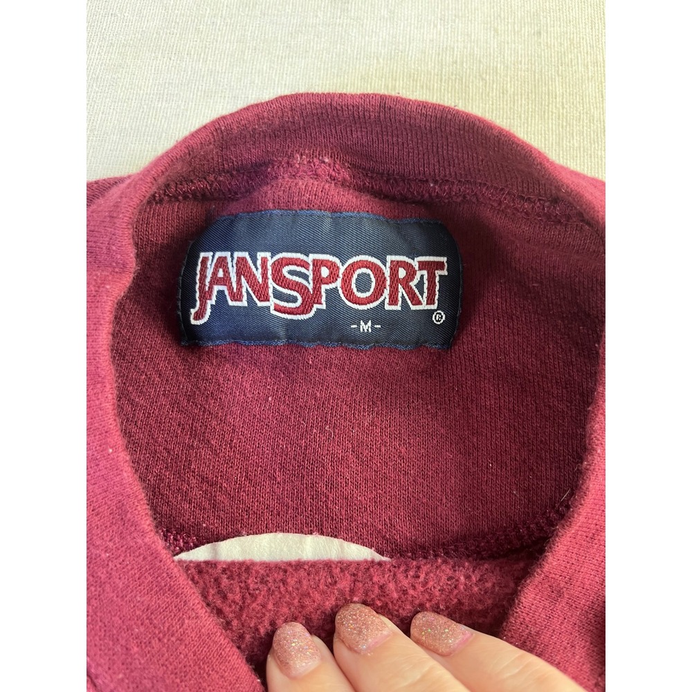 Vintage 90s JanSport Virginia Tech Sweatshirt M Maroon VT College Hokies Crest - Picture 4 of 9